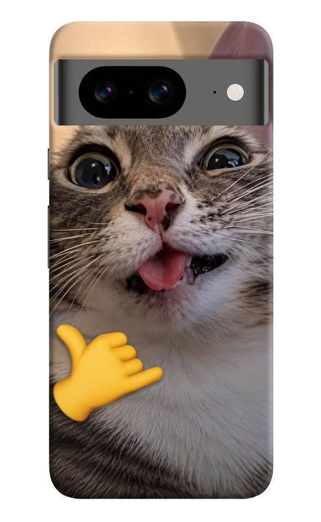 Silly Cat Call Google Pixel 8 Hard Case Back Cover by Casekaro