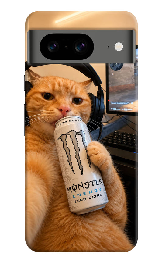Gamer Cat Energy Google Pixel 8 Hard Case Back Cover by Casekaro