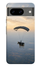 Skydiving Cow Google Pixel 8 Hard Case Back Cover by Casekaro