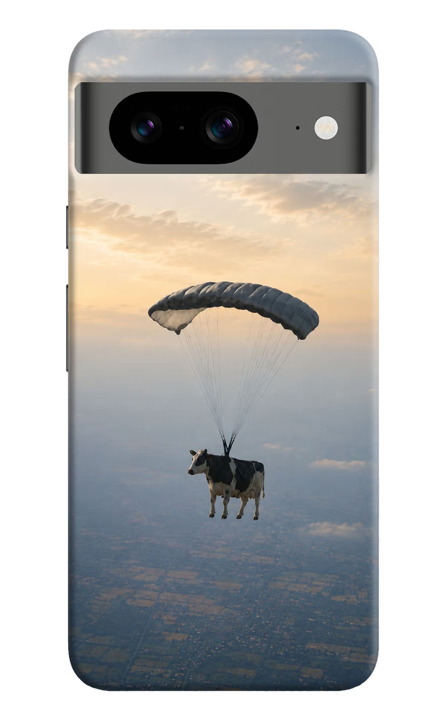 Skydiving Cow Google Pixel 8 Back Cover, Hard case