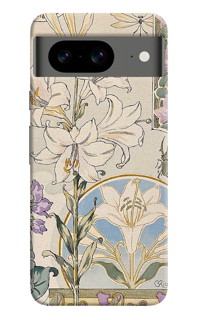 White Lily Google Pixel 8 Hard Case Back Cover by Casekaro