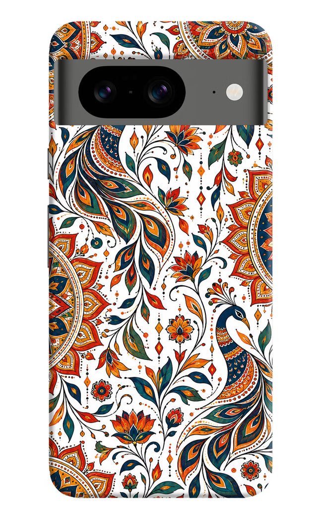 White Mayura Google Pixel 8 Hard Case Back Cover by Casekaro
