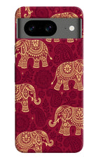 Maroon Elephant Google Pixel 8 Hard Case Back Cover by Casekaro
