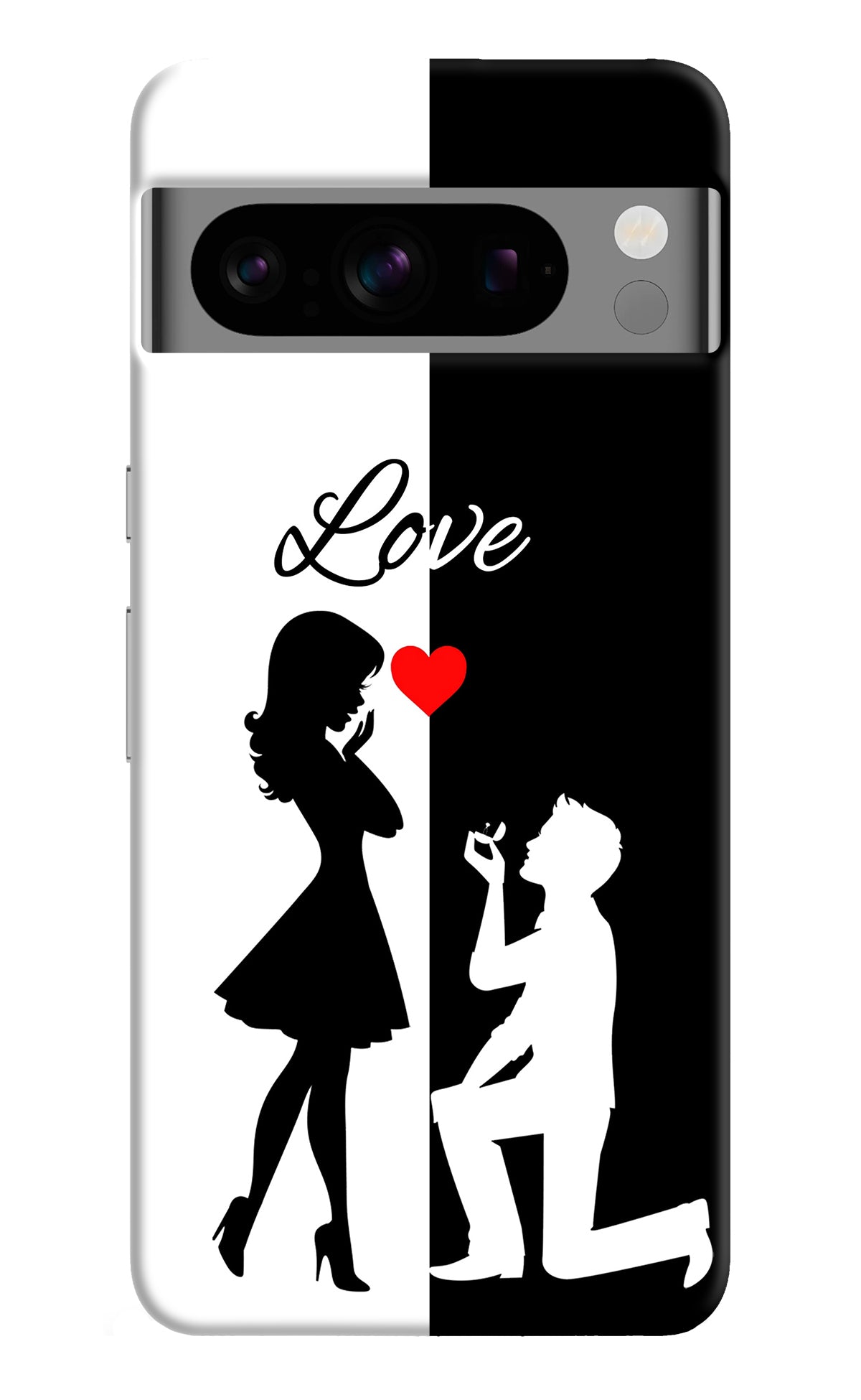 Love Propose Black And White Google Pixel 8 Pro Back Cover