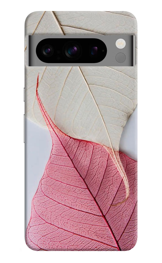 White Pink Leaf Google Pixel 8 Pro Hard Case Back Cover by Casekaro