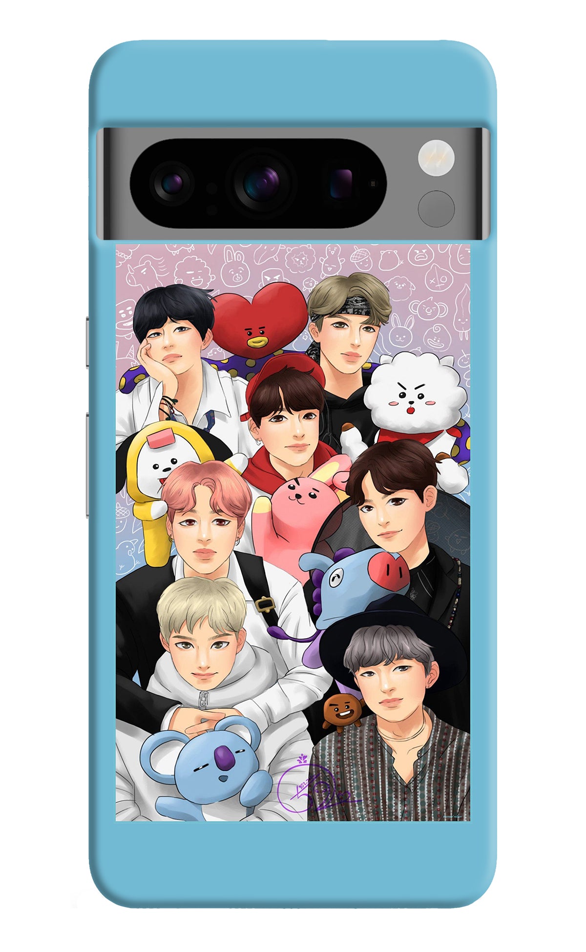 BTS with animals Google Pixel 8 Pro Back Cover
