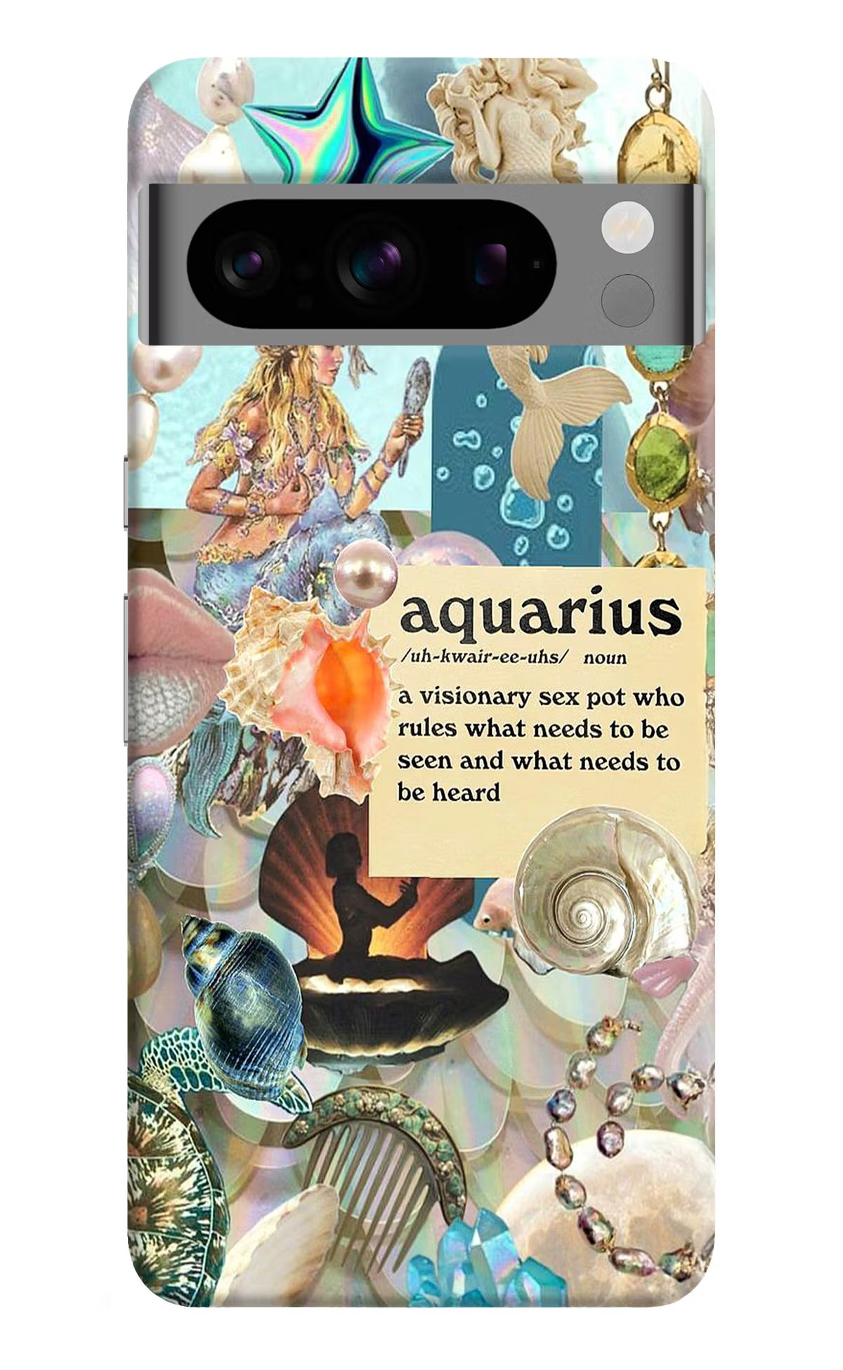 Aquarius Zodiac Google Pixel 8 Pro Hard Case Back Cover by Casekaro