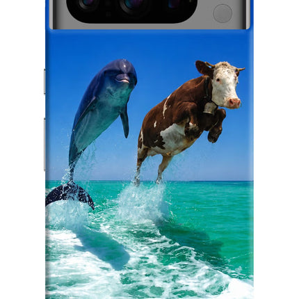 Dolphin vs Cow Google Pixel 8 Pro Hard Case Back Cover by Casekaro