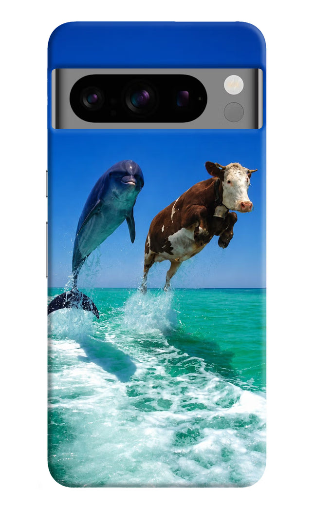 Dolphin vs Cow Google Pixel 8 Pro Hard Case Back Cover by Casekaro