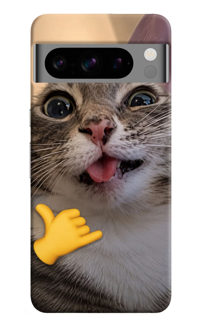 Silly Cat Call Google Pixel 8 Pro Hard Case Back Cover by Casekaro