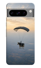 Skydiving Cow Google Pixel 8 Pro Hard Case Back Cover by Casekaro