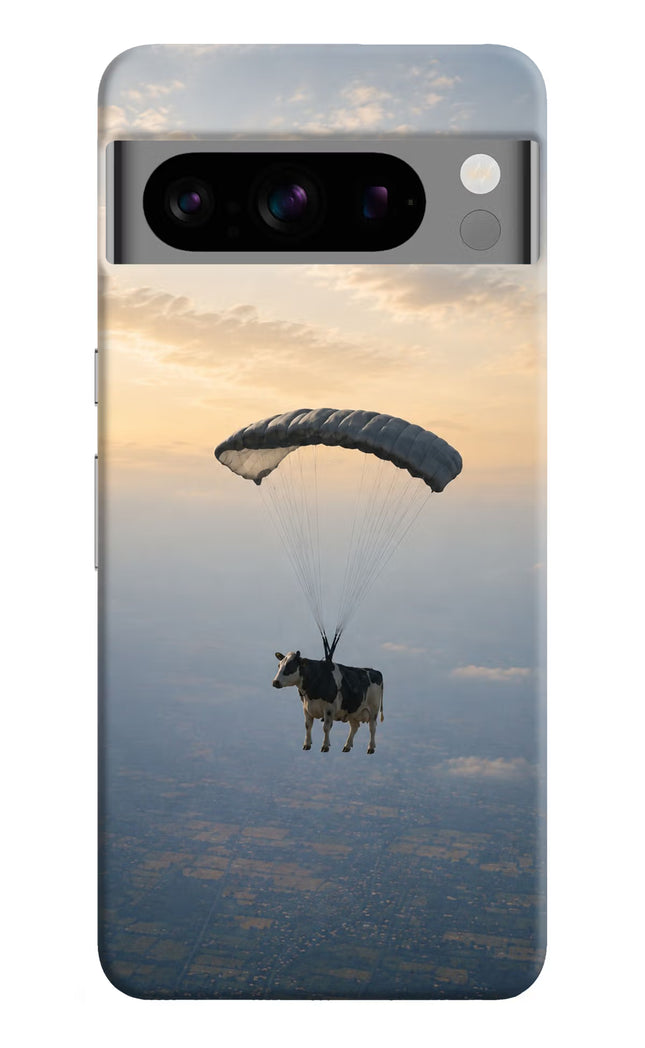 Skydiving Cow Google Pixel 8 Pro Hard Case Back Cover by Casekaro