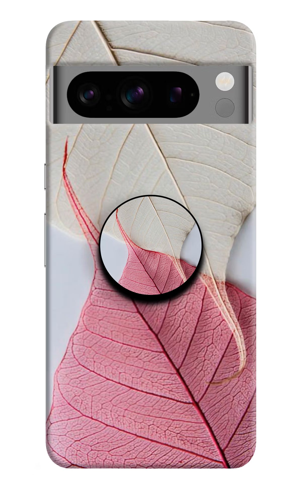 White Pink Leaf Google Pixel 8 Pro Pop Case by Casekaro