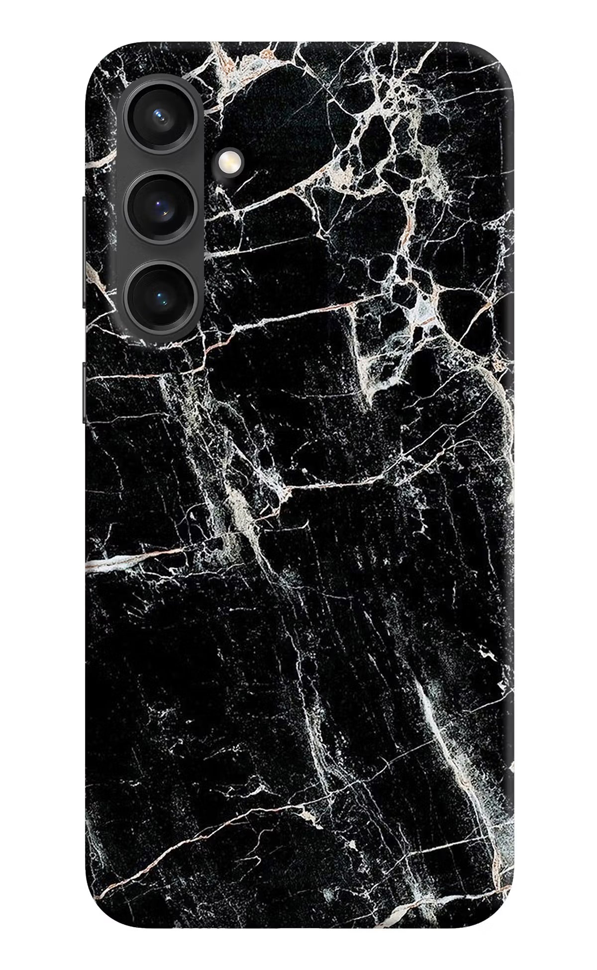 Black Marble Texture Samsung S23 FE 5G Hard Case Back Cover by Casekaro