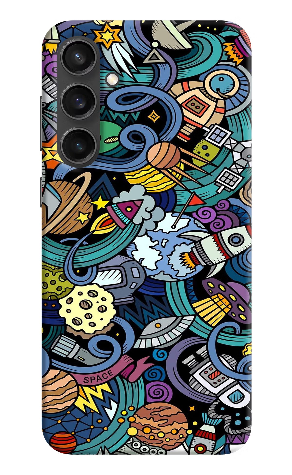 Space Abstract Samsung S23 FE 5G Hard Case Back Cover by Casekaro