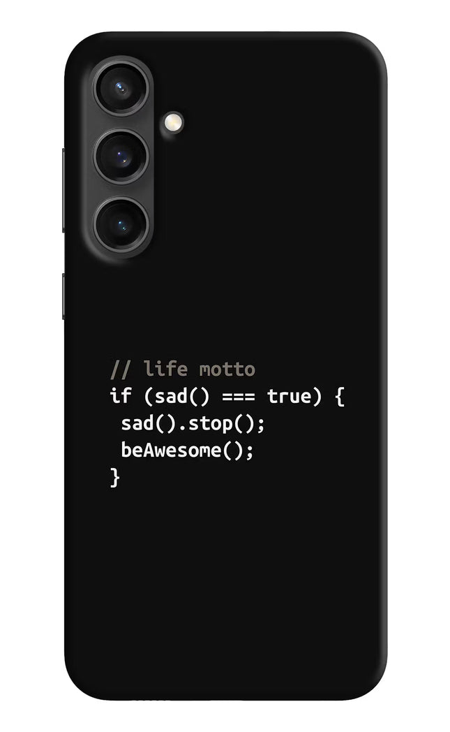 Life Motto Code Samsung S23 FE 5G Hard Case Back Cover by Casekaro