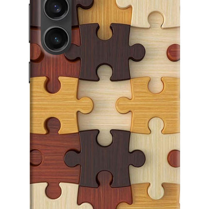 Wooden Puzzle Samsung S23 FE 5G Hard Case Back Cover by Casekaro