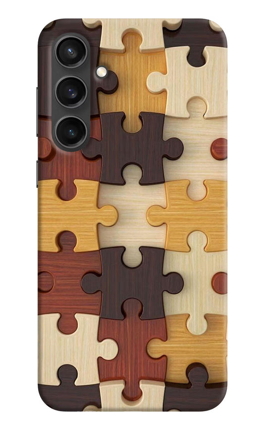 Wooden Puzzle Samsung S23 FE 5G Hard Case Back Cover by Casekaro