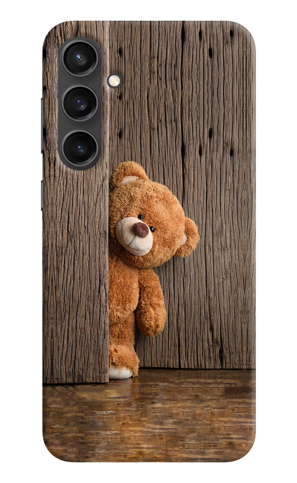Teddy Wooden Samsung S23 FE 5G Hard Case Back Cover by Casekaro