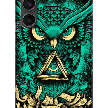 Green Owl Samsung S23 FE 5G Hard Case Back Cover by Casekaro
