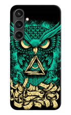 Green Owl Samsung S23 FE 5G Hard Case Back Cover by Casekaro