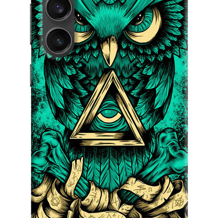 Green Owl Samsung S23 FE 5G Hard Case Back Cover by Casekaro