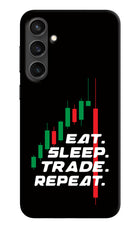 Eat Sleep Trade Repeat Samsung S23 FE 5G Hard Case Back Cover by Casekaro