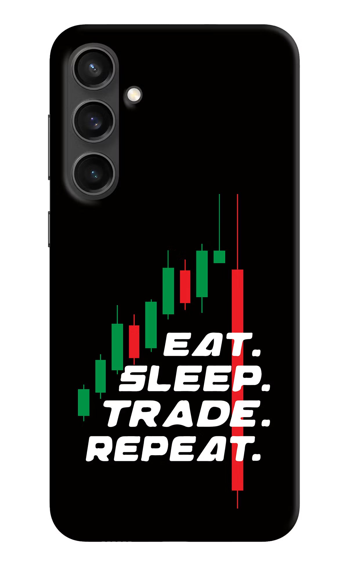 Eat Sleep Trade Repeat Samsung S23 FE 5G Hard Case Back Cover by Casekaro