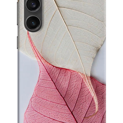 White Pink Leaf Samsung S23 FE 5G Hard Case Back Cover by Casekaro