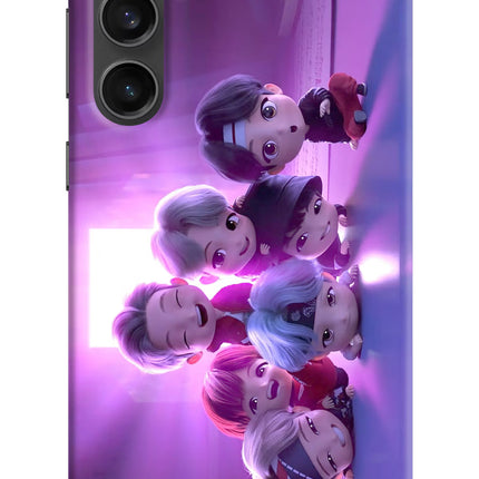 BTS Chibi Samsung S23 FE 5G Hard Case Back Cover by Casekaro