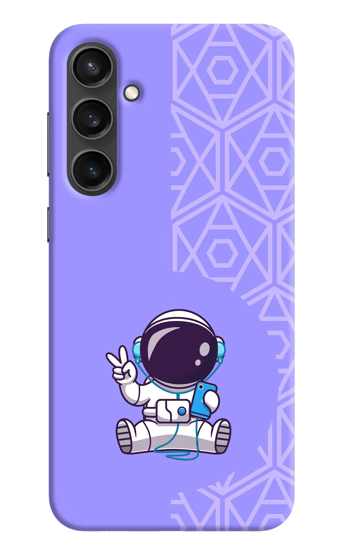 Cute Astronaut Chilling Samsung S23 FE 5G Hard Case Back Cover by Casekaro