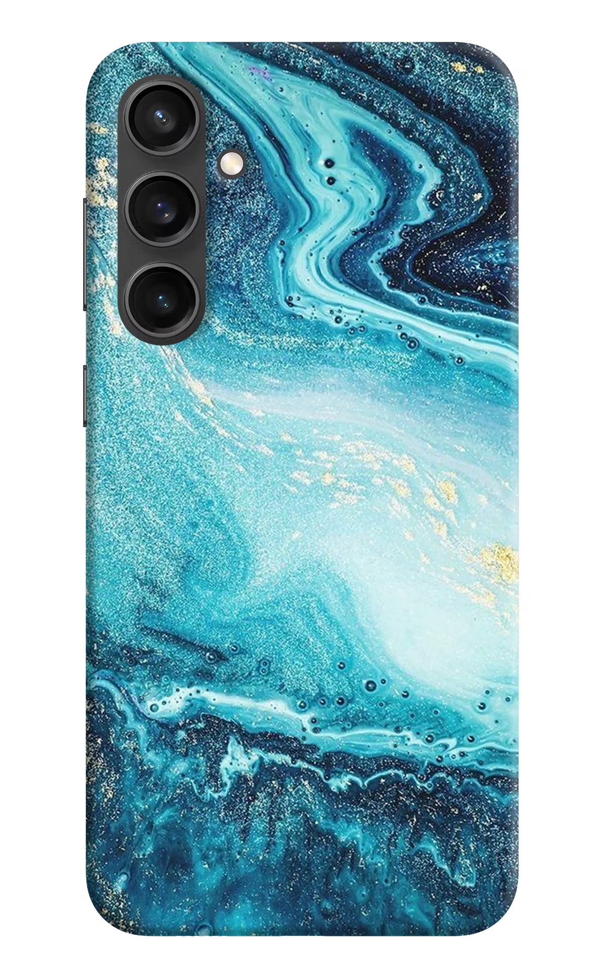 Blue Glitter Marble Samsung S23 FE 5G Hard Case Back Cover by Casekaro