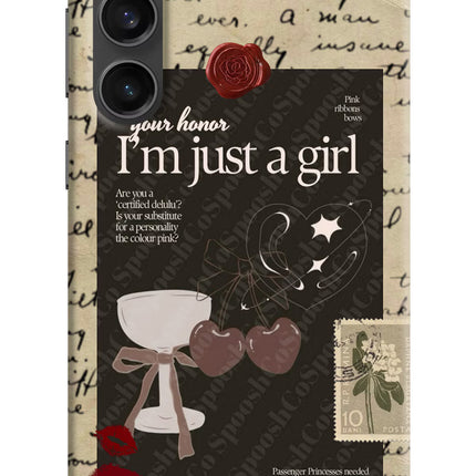 I am just a girl Samsung S23 FE 5G Hard Case Back Cover by Casekaro