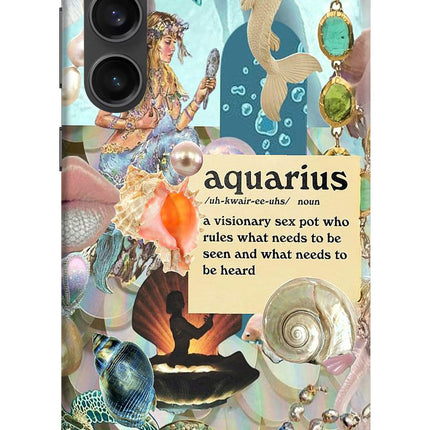 Aquarius Zodiac Samsung S23 FE 5G Hard Case Back Cover by Casekaro