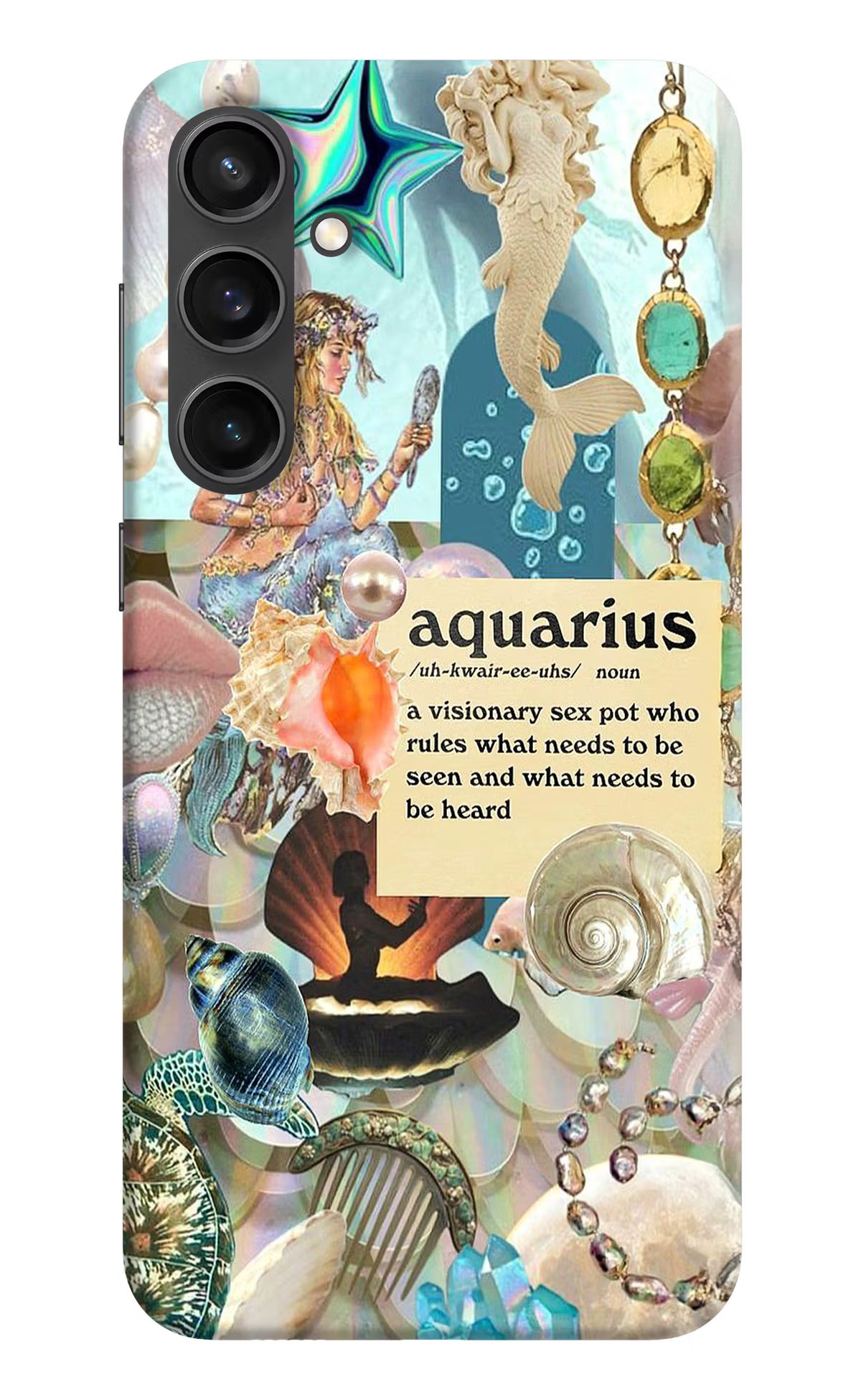 Aquarius Zodiac Samsung S23 FE 5G Hard Case Back Cover by Casekaro
