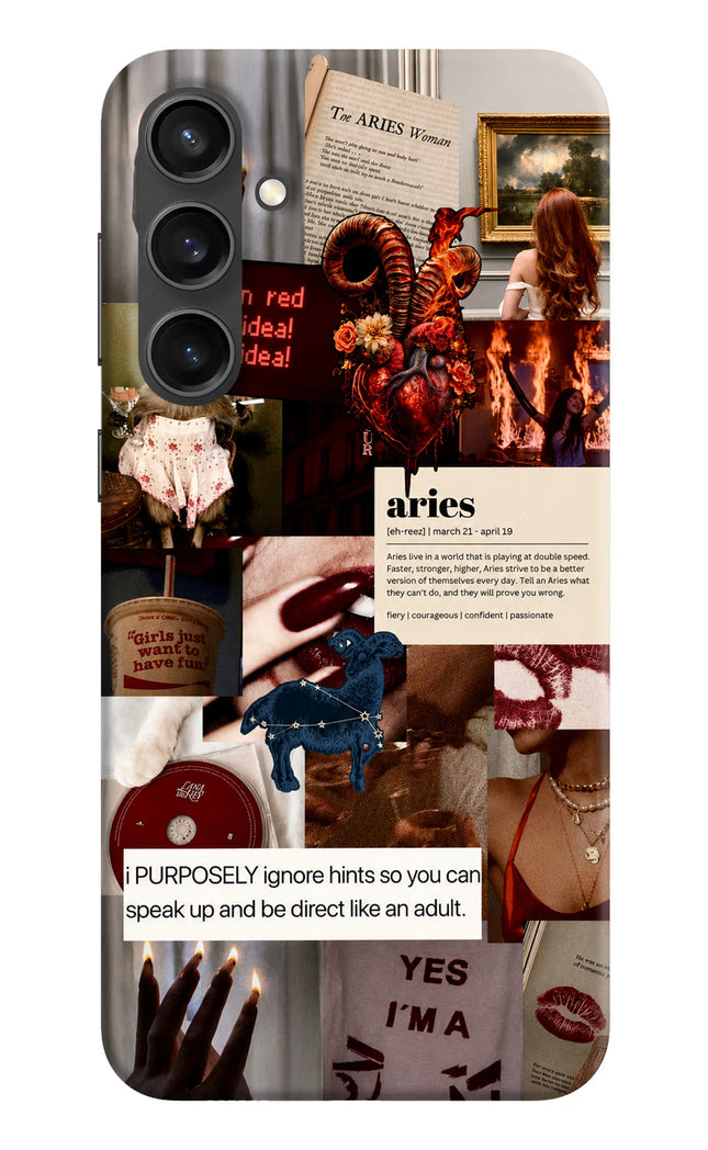 Zodiac Aries Samsung S23 FE 5G Hard Case Back Cover by Casekaro