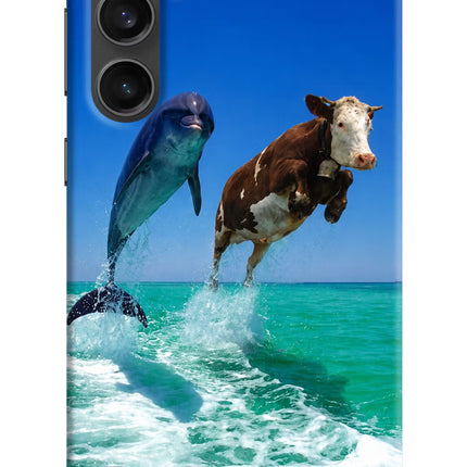Dolphin vs Cow Samsung S23 FE 5G Hard Case Back Cover by Casekaro