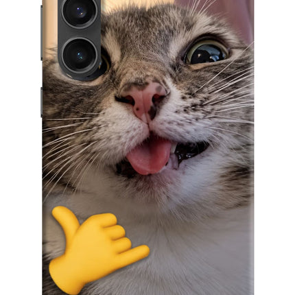 Silly Cat Call Samsung S23 FE 5G Hard Case Back Cover by Casekaro