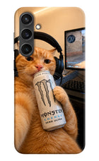Gamer Cat Energy Samsung S23 FE 5G Hard Case Back Cover by Casekaro