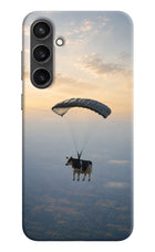 Skydiving Cow Samsung S23 FE 5G Hard Case Back Cover by Casekaro