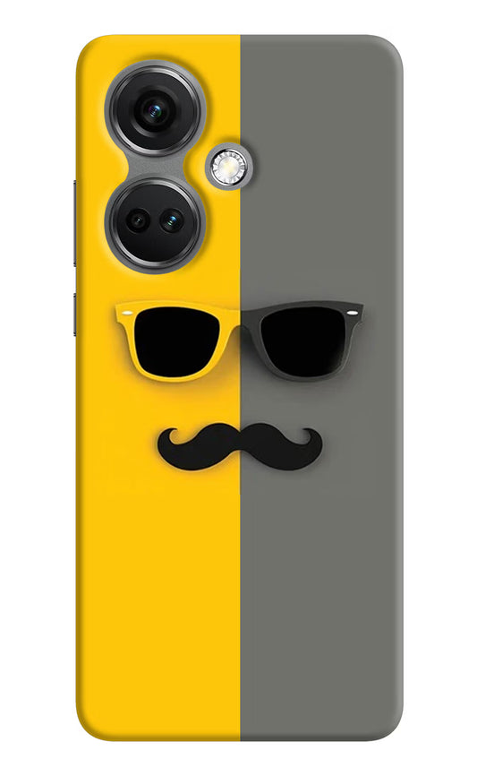 Sunglasses with Mustache OnePlus Nord CE 3 5G Hard Case Back Cover by Casekaro