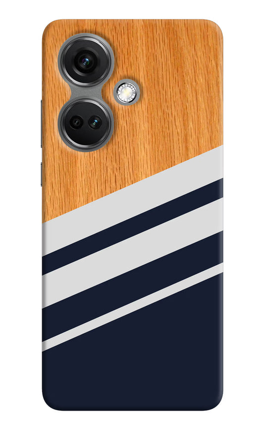 Blue and white wooden OnePlus Nord CE 3 5G Hard Case Back Cover by Casekaro