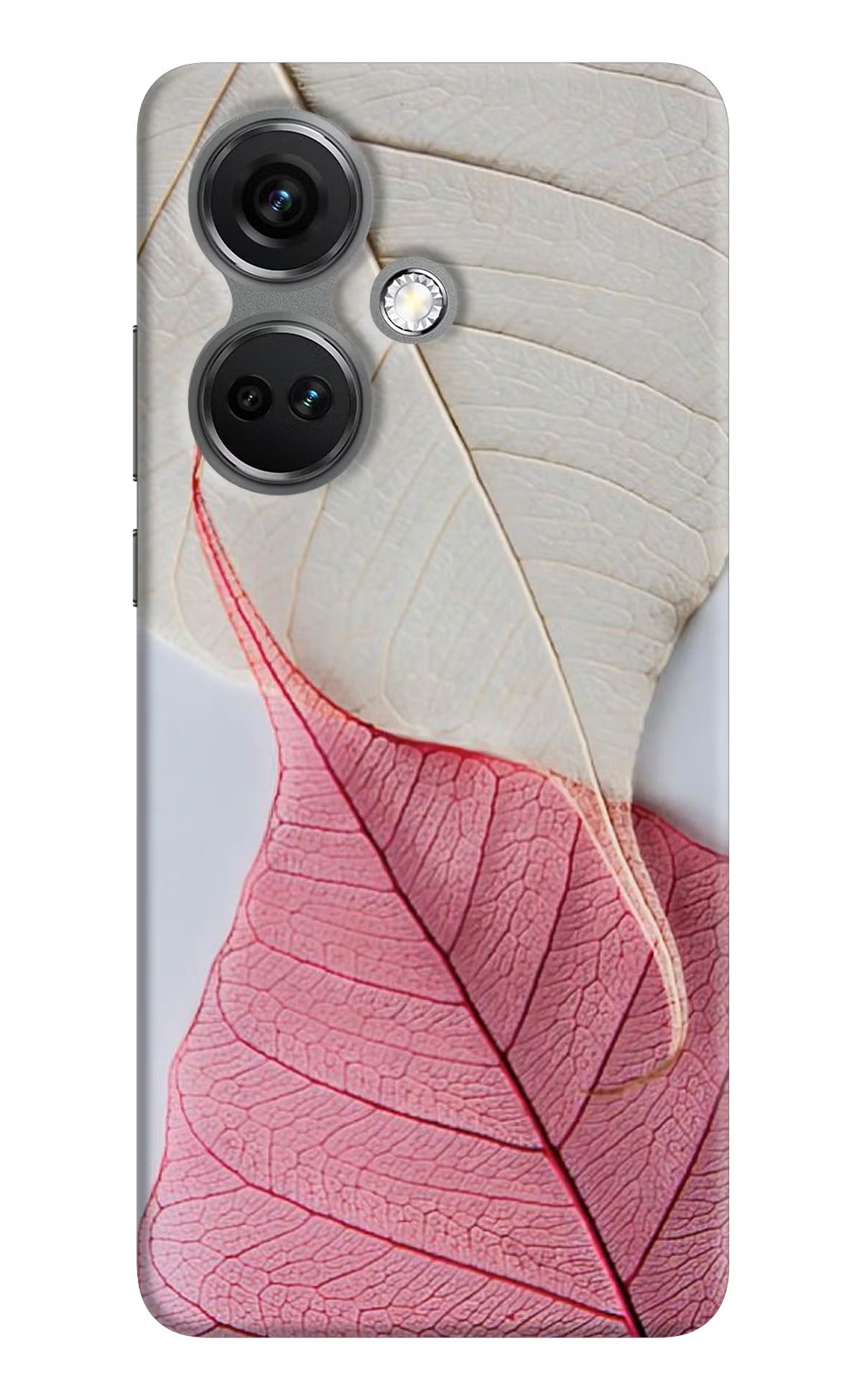 White Pink Leaf OnePlus Nord CE 3 5G Hard Case Back Cover by Casekaro