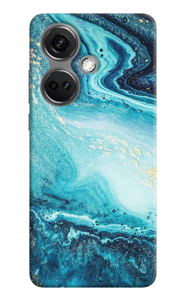 Blue Glitter Marble OnePlus Nord CE 3 5G Hard Case Back Cover by Casekaro