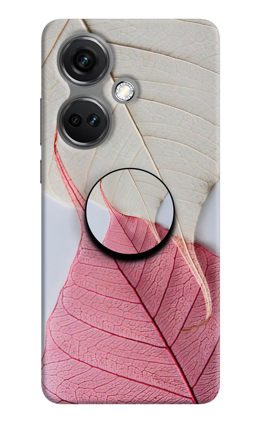 White Pink Leaf OnePlus Nord CE 3 5G Pop Case, Hard case