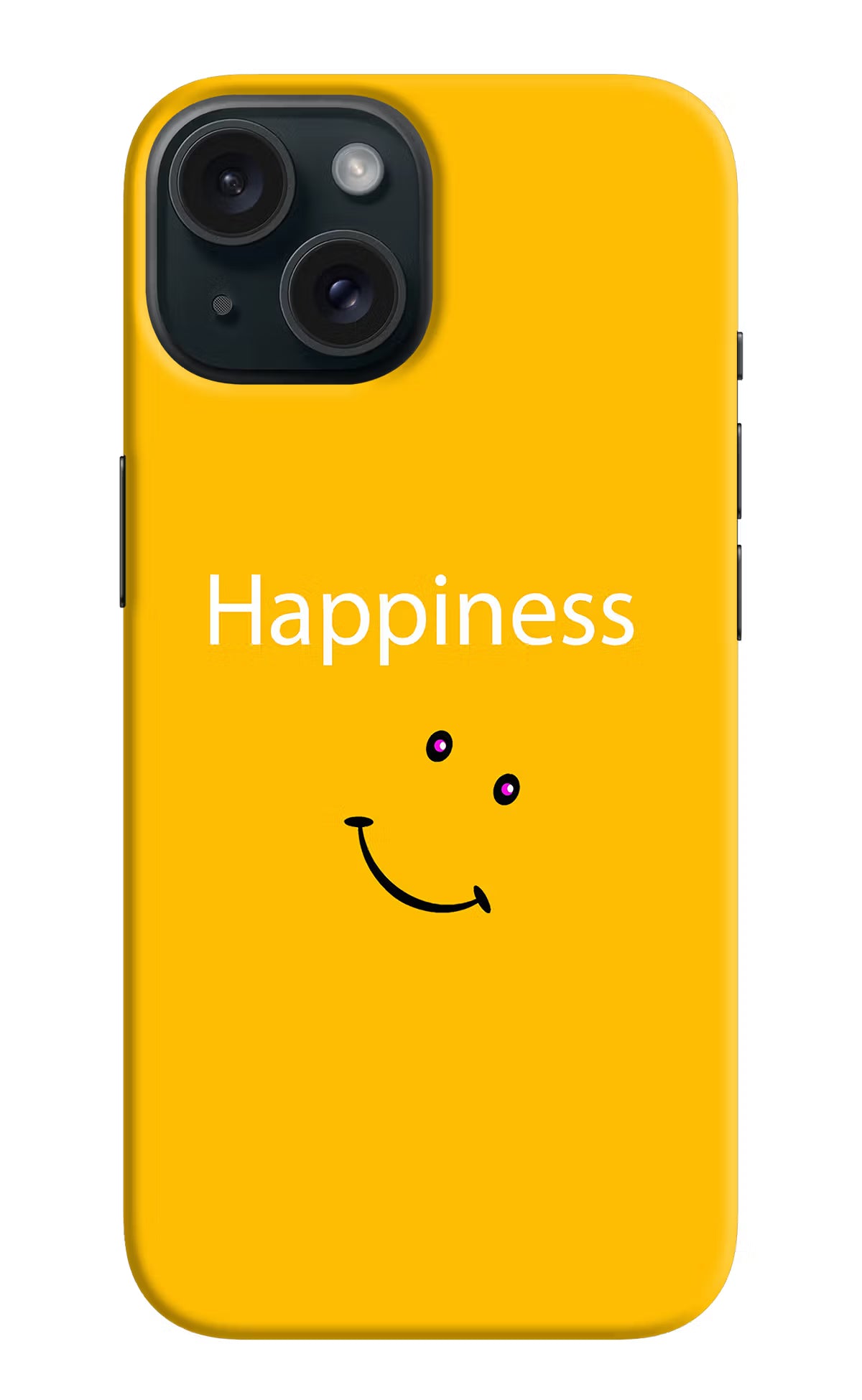 Happiness With Smiley iPhone 15 Hard Case Back Cover by Casekaro