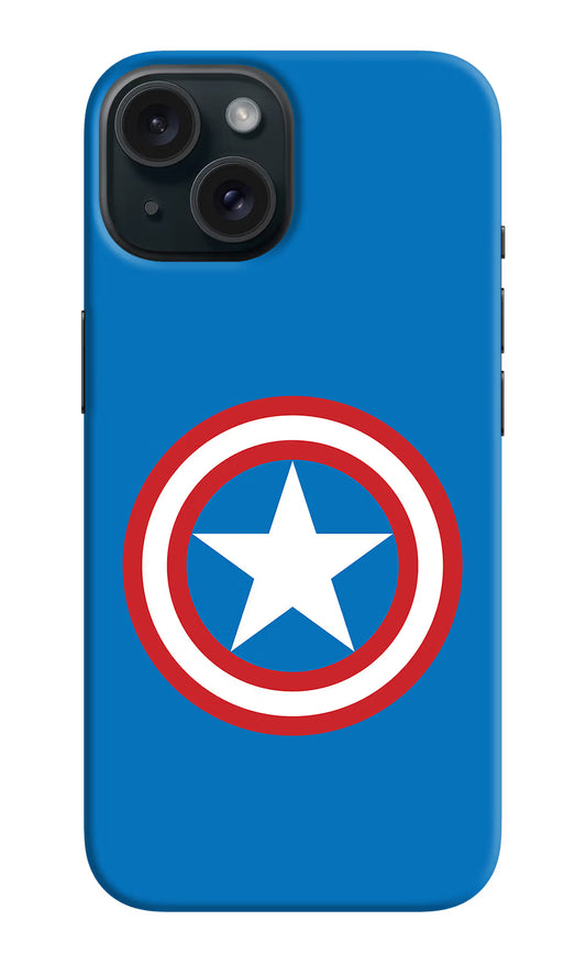 Captain America Logo iPhone 15 Hard Case Back Cover by Casekaro