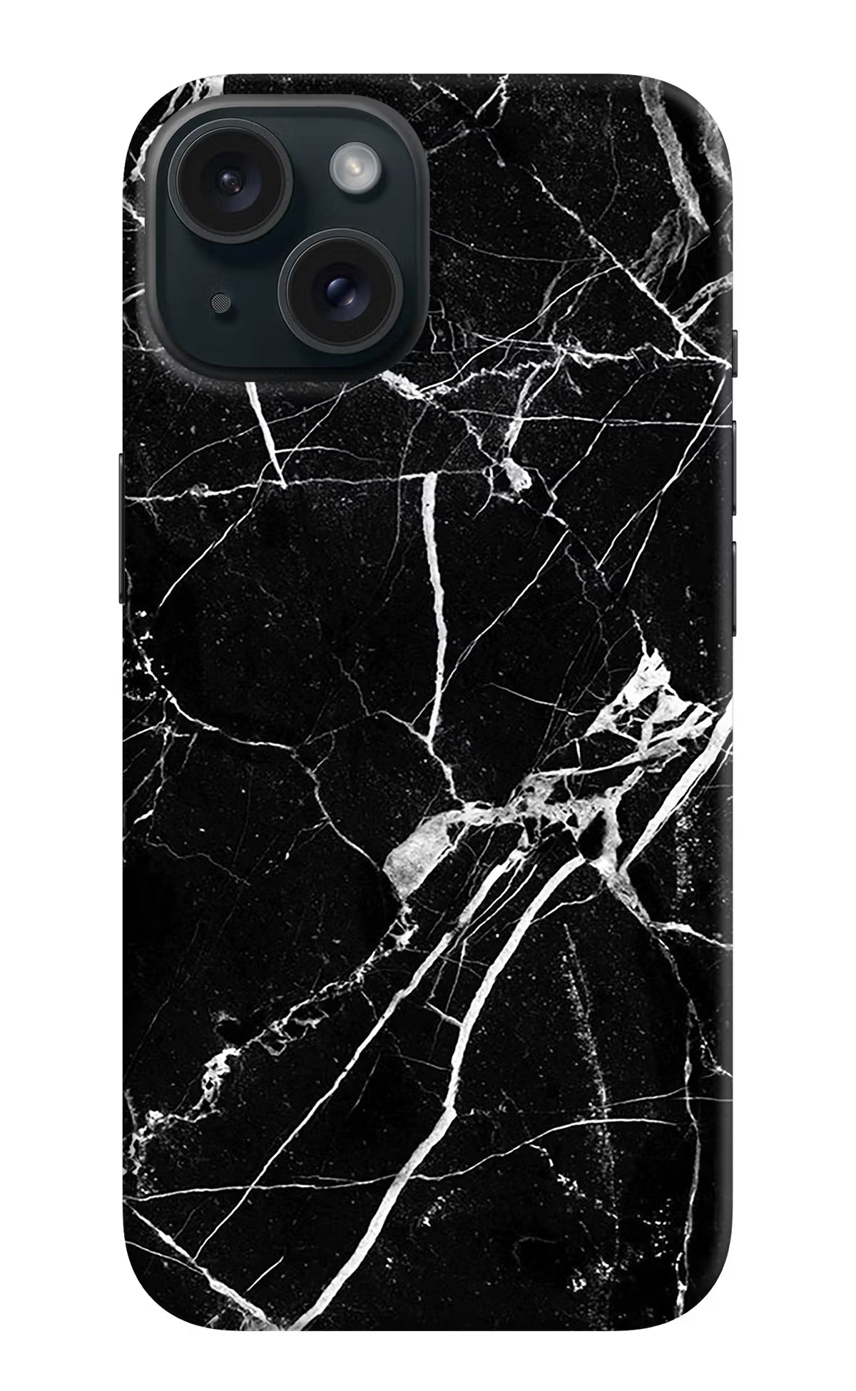 Black Marble Pattern iPhone 15 Hard Case Back Cover by Casekaro