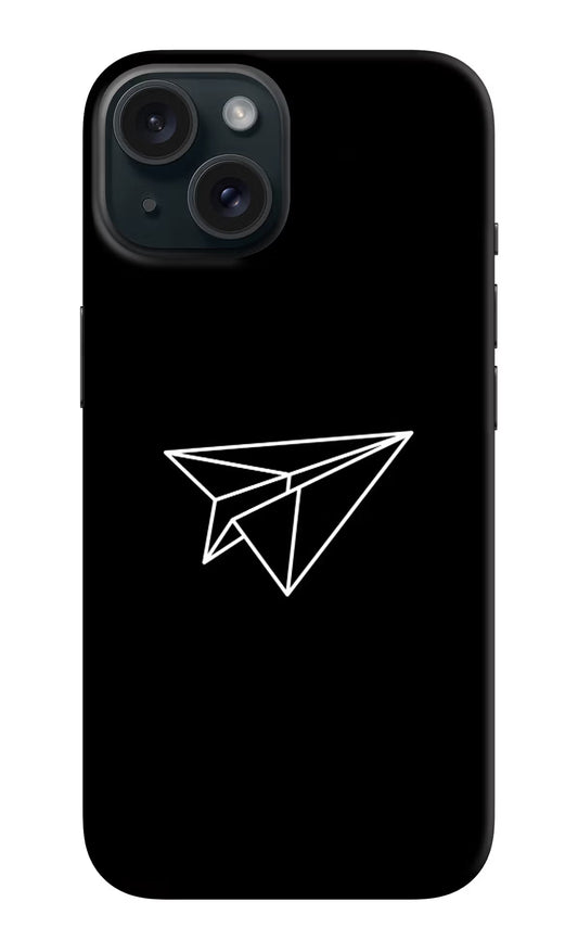 Paper Plane White iPhone 15 Hard Case Back Cover by Casekaro