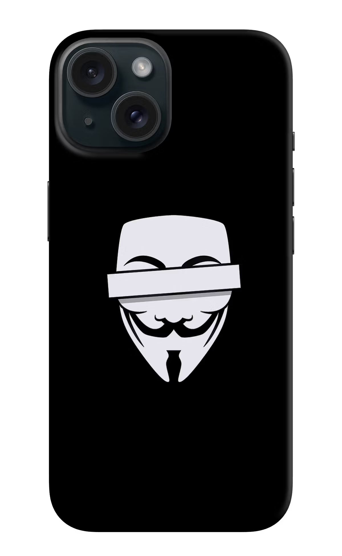 Anonymous Face iPhone 15 Hard Case Back Cover by Casekaro